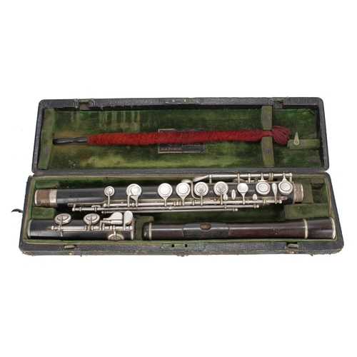 1801 - Cocuswood Radcliff Model flute with thinned headjoint and silver keywork, signed '(crown), RUDALL, C... 