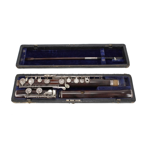 1802 - Cocuswood, Carte' 'Old System' flute with silver keywork, signed '(crown), RUDALL, CARTE & CO, 2... 