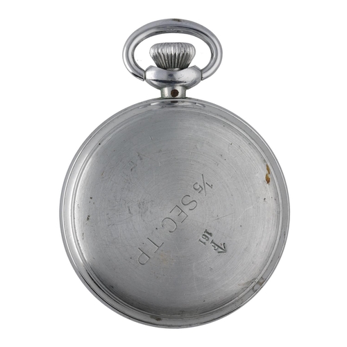 54 - Waltham Military issue 1/5 SEC. T.P. chrome cased stopwatch, signed dial, the case stamped '^F181 1/... 