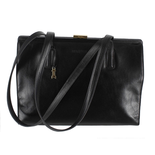 606 - Gold Pfeil black leather handbag, handmade in Germany, 14