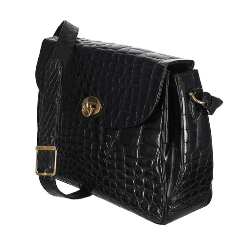 607 - Black croc leather handbag by AR, made in Germany, 12