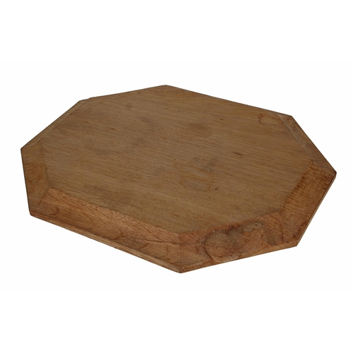 639 - Robert 'Mouseman' Thompson's Craftsmen Ltd. oak 'Mouse' cheese board, of rectangular form with cante... 