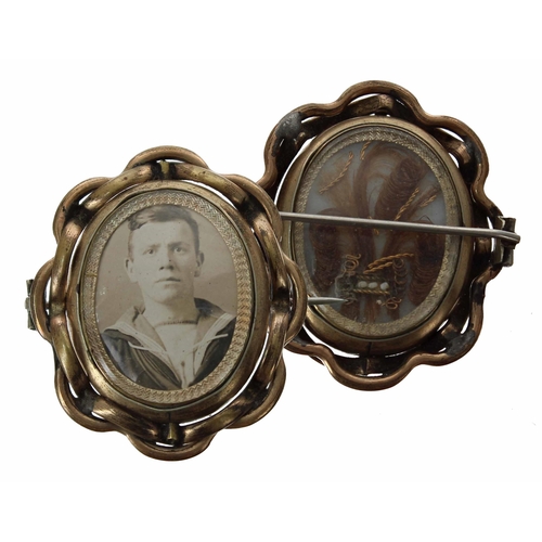 661 - Twelve photograph pendants and brooches, featuring uniformed officer portraits, largest 3