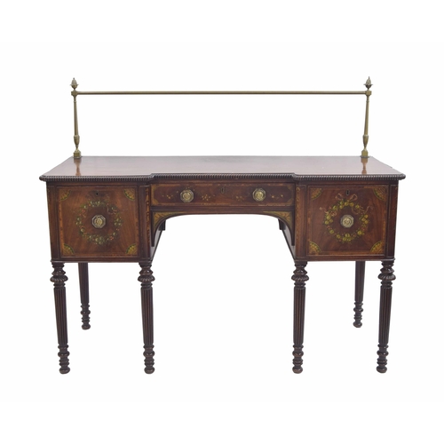 976 - Good 19th century painted mahogany reverse reverse breakfront sideboard, in the manner of Gillows, t... 