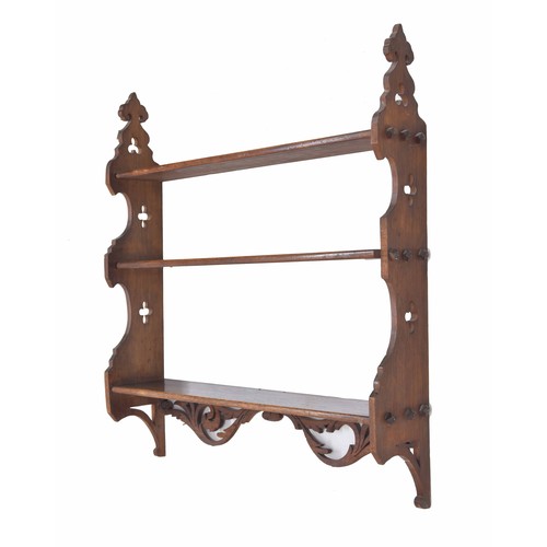 956 - Arts and Crafts style open wall shelves, 29