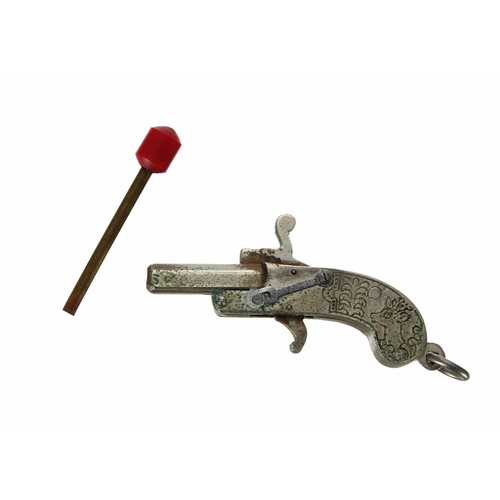 615 - Austrian miniature 2mm pinfire pistol, the barrel measures 1.5cm, the pistol 4cm overall... 