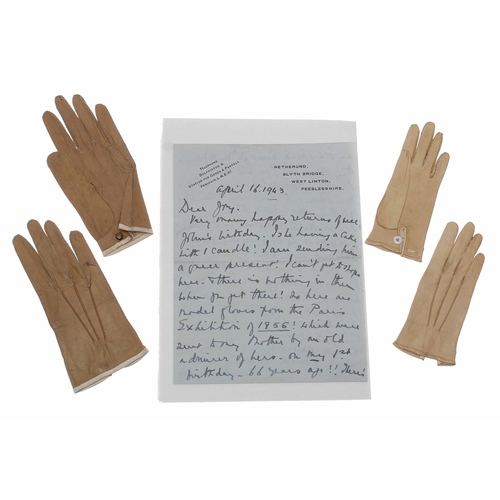 654 - Two pairs of 19th century fine children's 'model' leather gloves, both are tan leather, measure 5