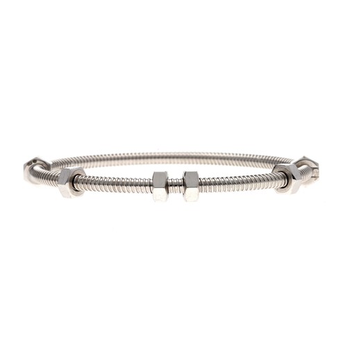 119 - Cartier 'Ecrou de Cartier' 18ct white gold bangle, signed 29.6gm, size 17, signed, no. FUF532, width... 