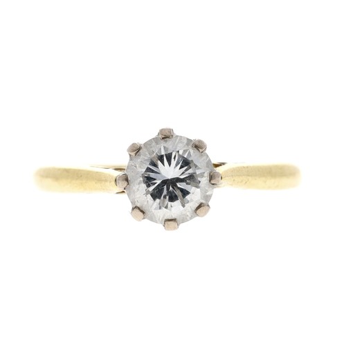 301 - 18ct yellow gold solitaire diamond ring, round brilliant-cut, 0.50ct approx, clarity SI2, colour H, ... 