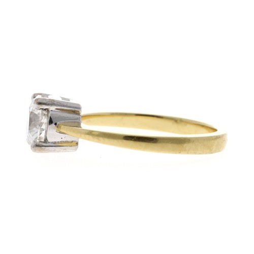 347 - 18ct yellow gold solitaire diamond ring, round brilliant-cut, 1.00ct approx, clarity I1, colour G, w... 