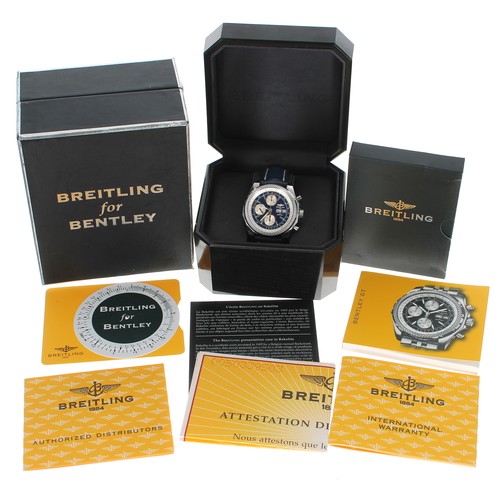 19 - Breitling for Bentley GT Chronograph automatic stainless steel gentleman's wristwatch, reference no.... 