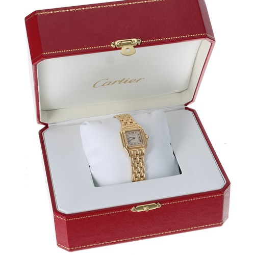 21 - Cartier Panthére 18ct yellow gold lady's wristwatch, reference no. 8057917, serial no. 008xxx, silve... 