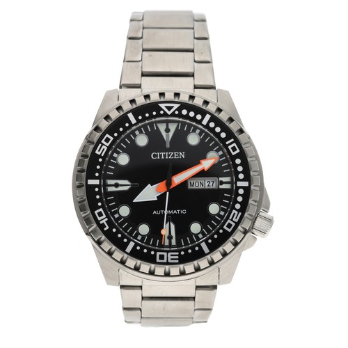 32 - Citizen automatic Diver's stainless steel wristwatch, reference no. 8200-S108314, black dial, rotati... 