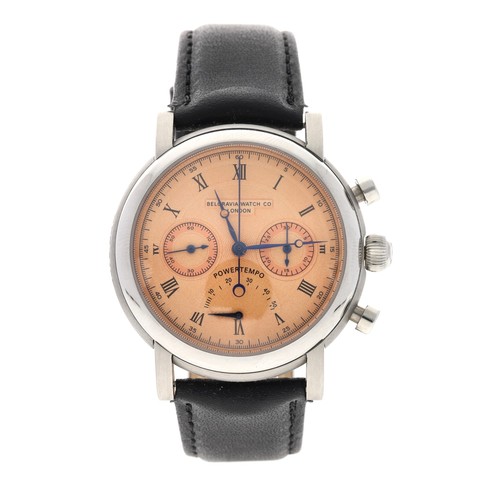 43 - Belgravia Watch Co. Powertempo Chronograph limited edition stainless steel gentleman's wristwatch, r... 