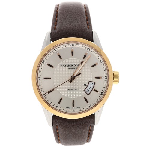 36 - Raymond Weil Freelancer automatic two-tone gentleman's wristwatch, reference no. 2730, silvered dial... 