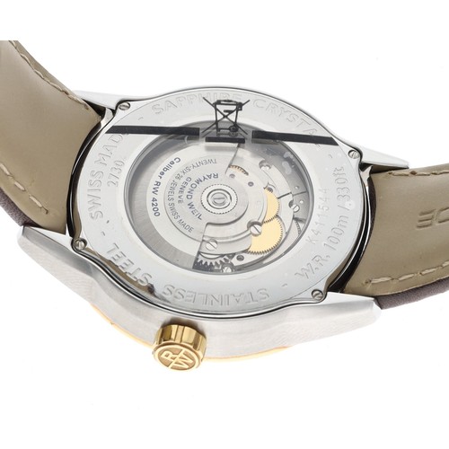 36 - Raymond Weil Freelancer automatic two-tone gentleman's wristwatch, reference no. 2730, silvered dial... 