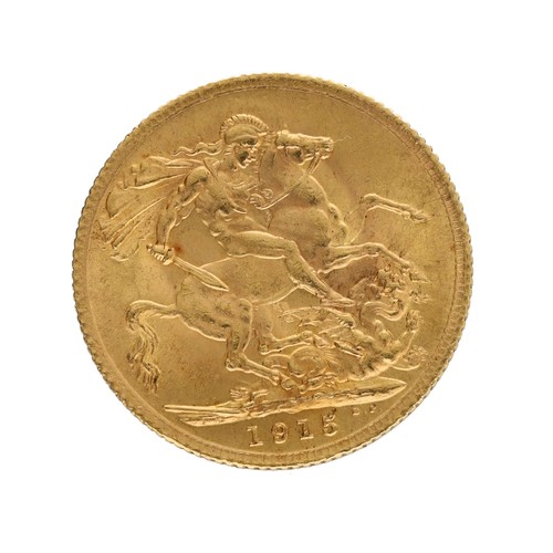 333 - George V 1915 full sovereign coin, 8gm