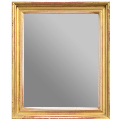 997 - 19th century style rectangular gilt wood framed mirror, the plain glass within a moulded frame, 14