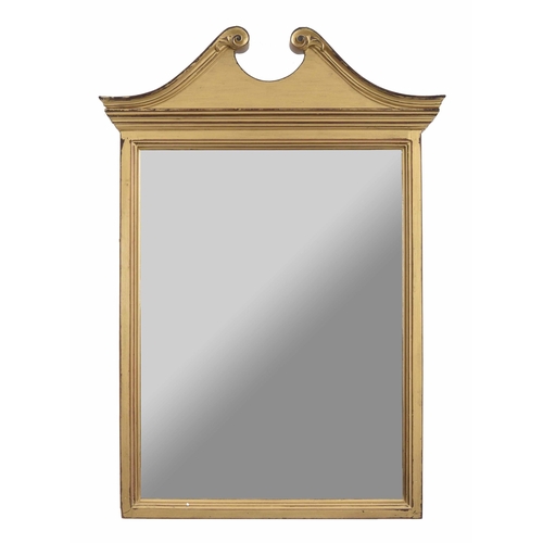 993 - Victorian gold painted wall mirror, the bevelled glass within a frame surmounted by a broken arched ... 