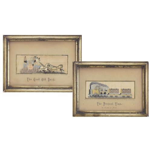 659 - Pair of 19th century Stevengraph woven silk pictures of coaching scenes - 