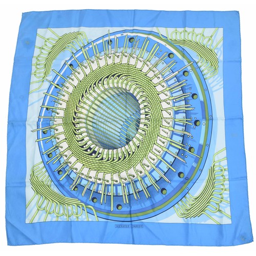 612 - Hermes - 'Alternateur' silk scarf, 34.5