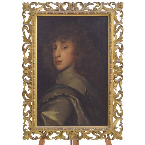 801 - Follower of Sir Anthony Van Dyke (18th/19th century) - Portrait of a young man, head and shoulders w... 