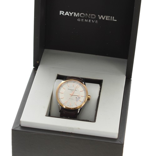 36 - Raymond Weil Freelancer automatic two-tone gentleman's wristwatch, reference no. 2730, silvered dial... 