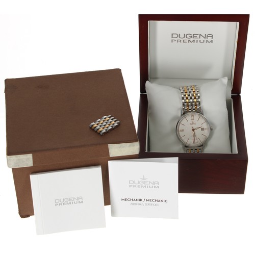 44 - Dugena Premium Festa Roma automatic bicolour gentleman's wristwatch, reference no. 7000195, circular... 