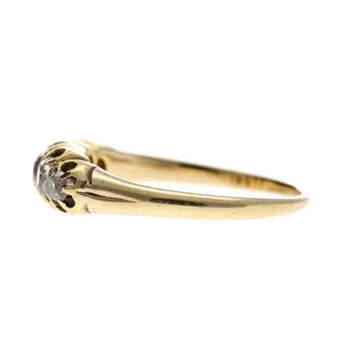 310 - Period 18ct yellow gold five stone old-cut diamond claw-set ring, estimated 0.60ct approx in total, ... 