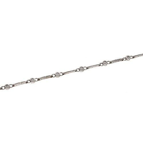 368 - 18ct white gold diamond set bracelet, set with eight round brilliant-cut diamonds, 0.80ct approx in ... 