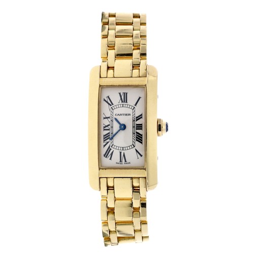 22 - Cartier Tank Américaine 18ct lady's wristwatch, reference no. 2482, serial no. 9741xxx, circa 2007, ... 