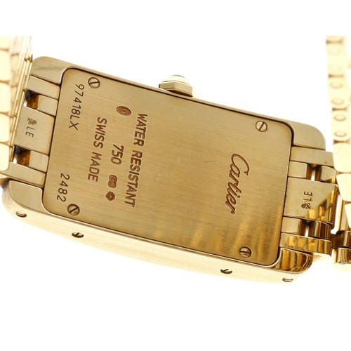 22 - Cartier Tank Américaine 18ct lady's wristwatch, reference no. 2482, serial no. 9741xxx, circa 2007, ... 