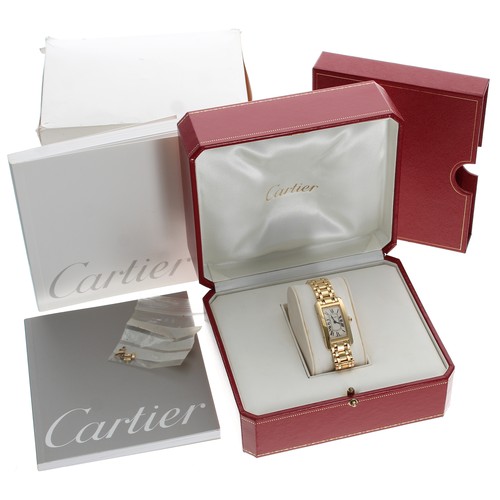 22 - Cartier Tank Américaine 18ct lady's wristwatch, reference no. 2482, serial no. 9741xxx, circa 2007, ... 