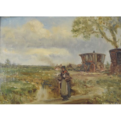 799 - Arthur Wilde Parsons RWS., (1854-1931) - Gypsy Encampment, signed also inscribed verso Bristol Savag... 