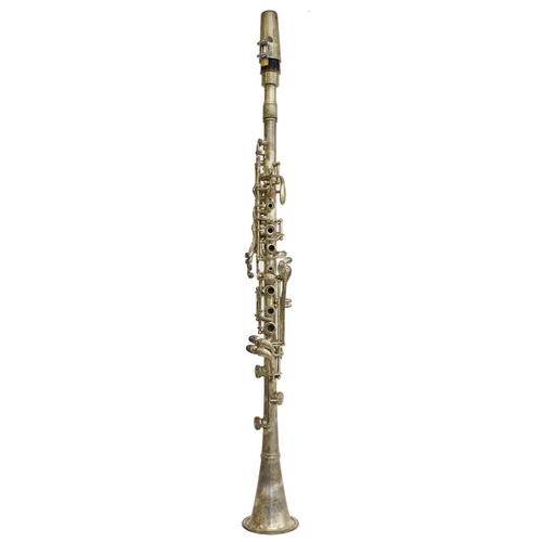 1827 - Plated metal Boehm system Bb clarinet, signed Pedler, Custom Built, Elkhart Ind., made circa 1920, 6... 