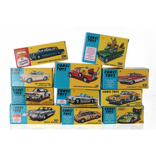 1 - Group of eleven Corgi Model Club (re-issue) model automobiles, boxes and certificates (11)... 