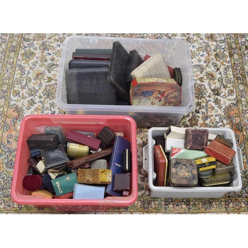 15 - Mixed lot of assorted jewellery boxes, mixed vintage tins and flatware boxes various... 