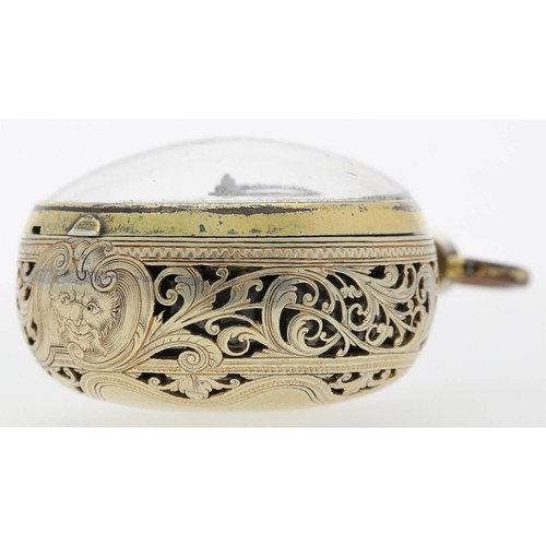 90 - Andrew Marchant, London - fine English 18th century silver-gilt plunge quarter repeating pair cased ... 