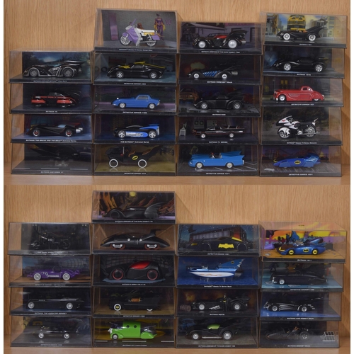 7 - Collection of Eaglemoss DC Comics model Batman Batmobiles and other automobiles, within perspex pres... 