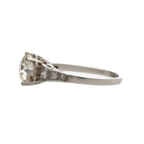 150 - Fine platinum brilliant-cut solitaire diamond ring, within an eight-claw setting, 1.05ct approx, cla... 