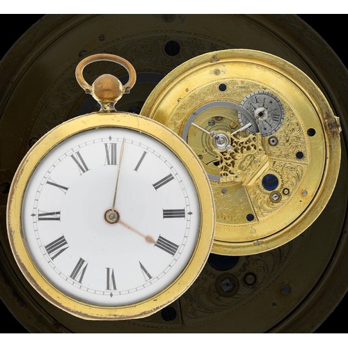 47 - Henry Harris, London - early 19th century English duplex gilt-metal pocket watch, signed fusee movem... 