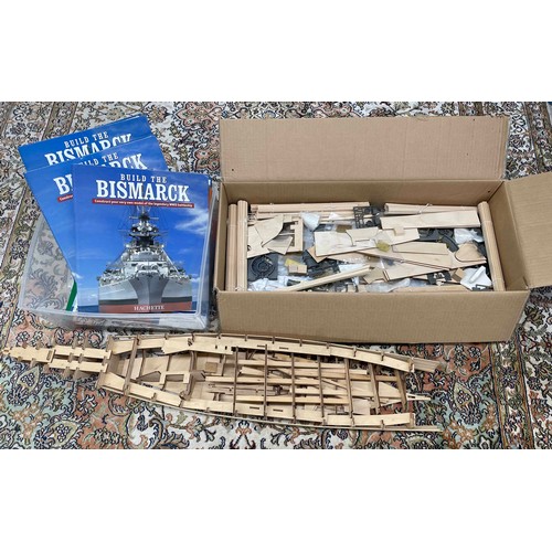 13 - Build The Bismarck - a run of Hachette Partworks Ltd. magazine issue Bismarck model (partly assemble... 