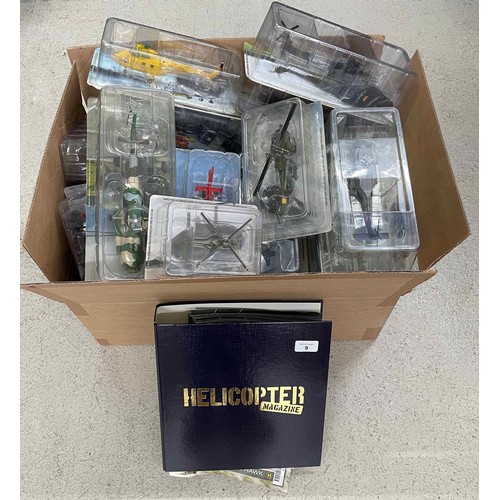 9 - Collection of Helicopter Magazine issue Amer-Com die cast scale model helicopters and accompanying m... 