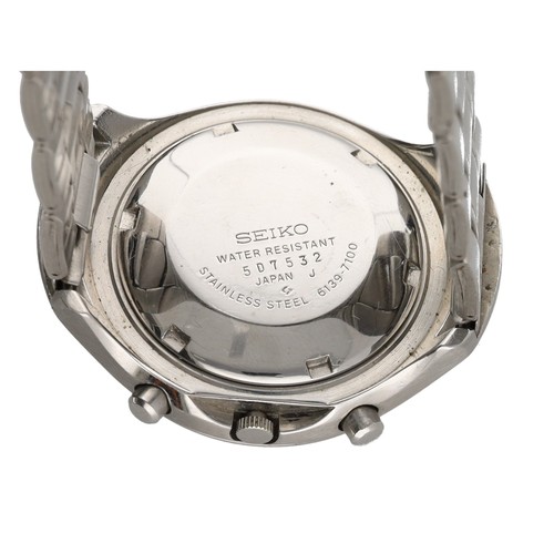 319 - Seiko 'Helmet' Chronograph automatic stainless steel gentleman's wristwatch, reference no. 6139-7100... 