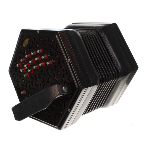 1532 - Good modern three-row Anglo concertina by Suttner Concertinas, no. 436, in C/G pitch, with thirty-on... 