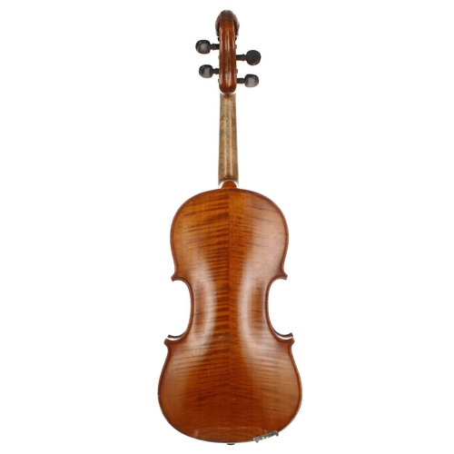 2004 - Early 20th century Bavarian violin with carved lion's head scroll, labelled Copie de Antonius Stradi... 