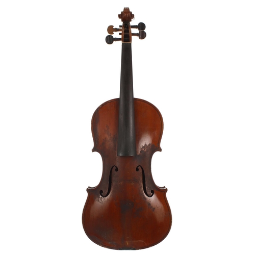 2401 - Early 20th century violin, 14 1/8