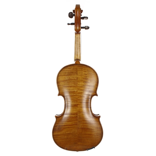 2405 - English violin labelled John Rae, Maker, London, no. 127, 1922, 14 1/16