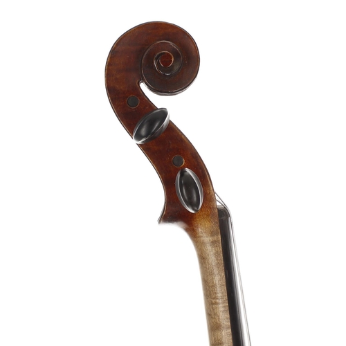 2407 - English violin by and labelled Henry Handley, Fiddle Restorer and Maker, Worcester, 1901, no. 59, wi... 