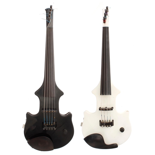 2413 - Good quality Zeta Jazz Fusion 5 string Vintage Electric Violin Black, Midi, case and another Zeta fo... 